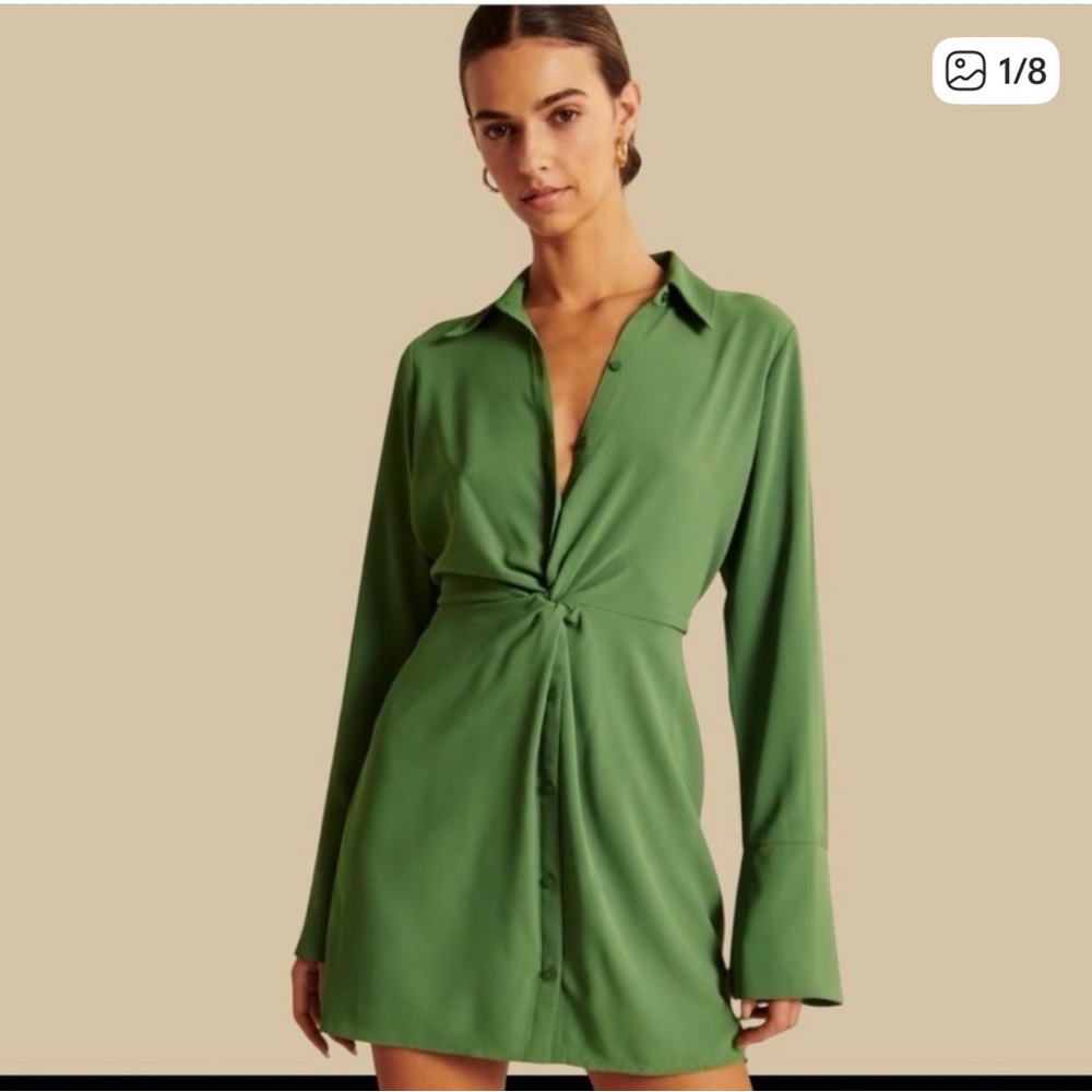 Abercrombie and Fitch Green Long Sleeve Dress